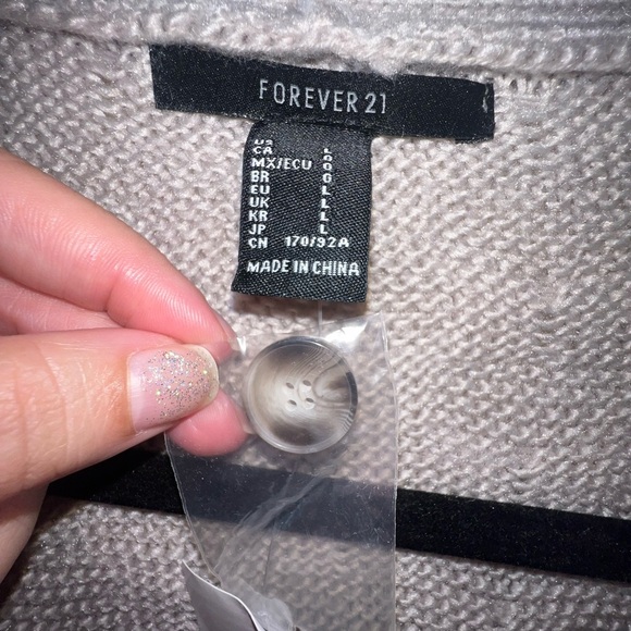 Chunky Sweater Cardigan Forever 21 Large - Picture 3 of 5